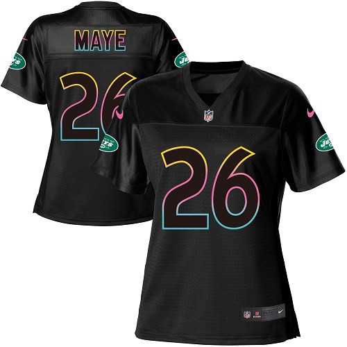 Nike Jets #26 Marcus Maye Black Women's NFL Fashion Game Jersey